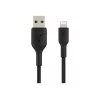 Cabo entrançado USB-Lightning 15 cm preto