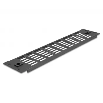 Painel cego ventilado DeLOCK 19 polegadas 2U preto metal sem ferramentas