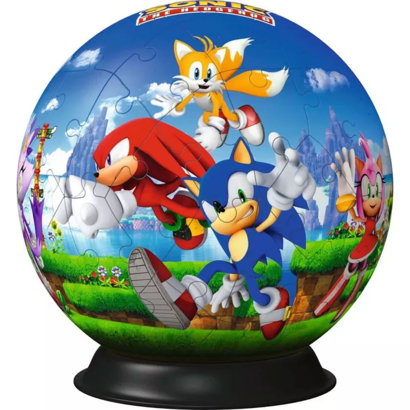 Bola de puzzle 3D Ravensburger Sonic the Hedgehog, 72 peças, modelo 11592