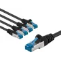 Goobay cabo de rede CAT 6A S/FTP PiMF 1 m preto conjunto de 5 - condutor de cobre CU (67537)