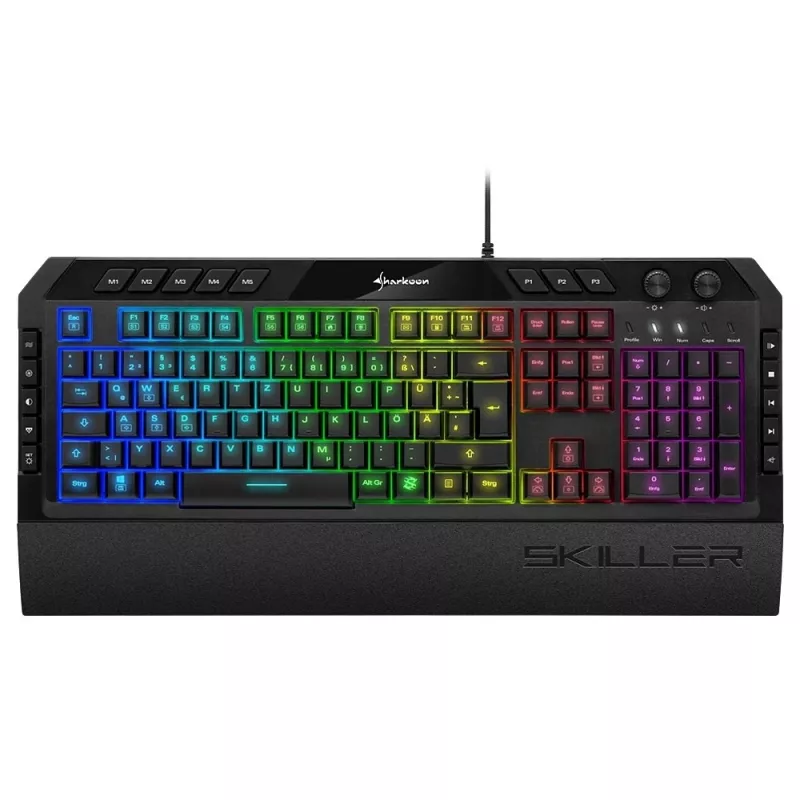 Teclado Sharkoon Skiller SGK5 Gaming USB QWERTZ alemão preto