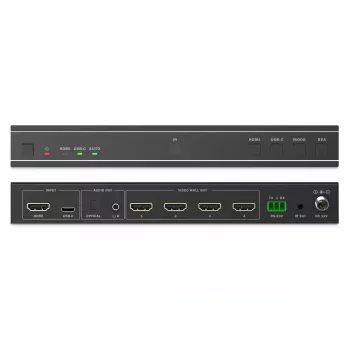 Controlador Video Wall DIGITUS DS-55358 – 4 ecrãs, até 4K (3840×2160) @30Hz, DisplayPort 1.2a, caixa metálica, controlo por botões