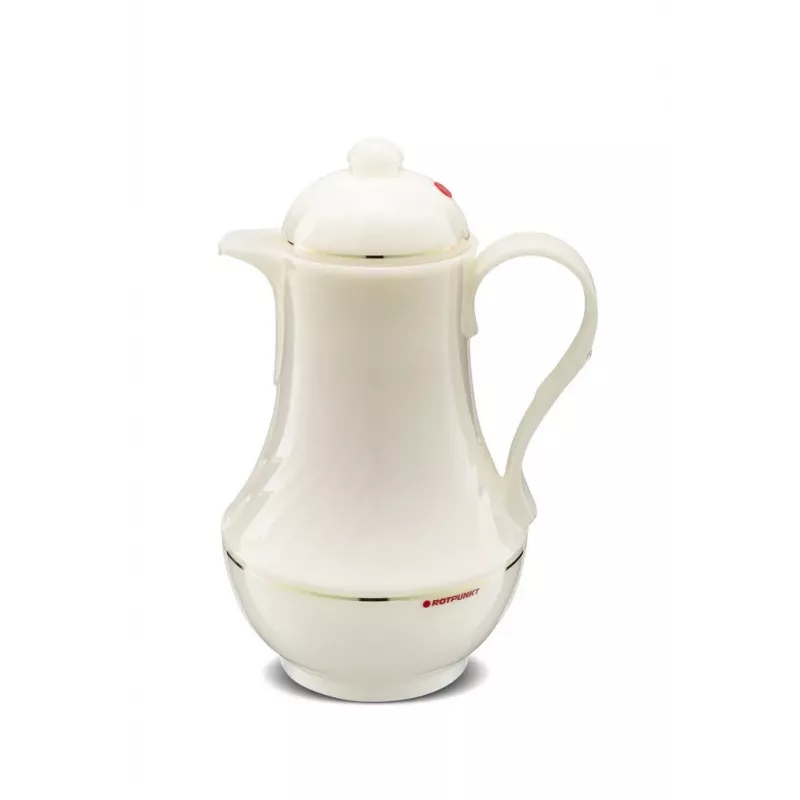 Garrafa térmica ROTPUNKT série 230 1 L, branco (marfim) - recipiente para bebidas com isolamento a vácuo
