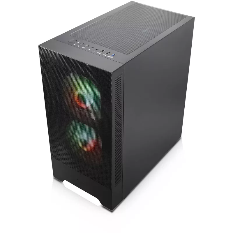 Conjunto de caixa de PC Silentware Flow 100 ARGB MESH — 2 ventoinhas frontais de 140 mm, 1 traseira de 120 mm