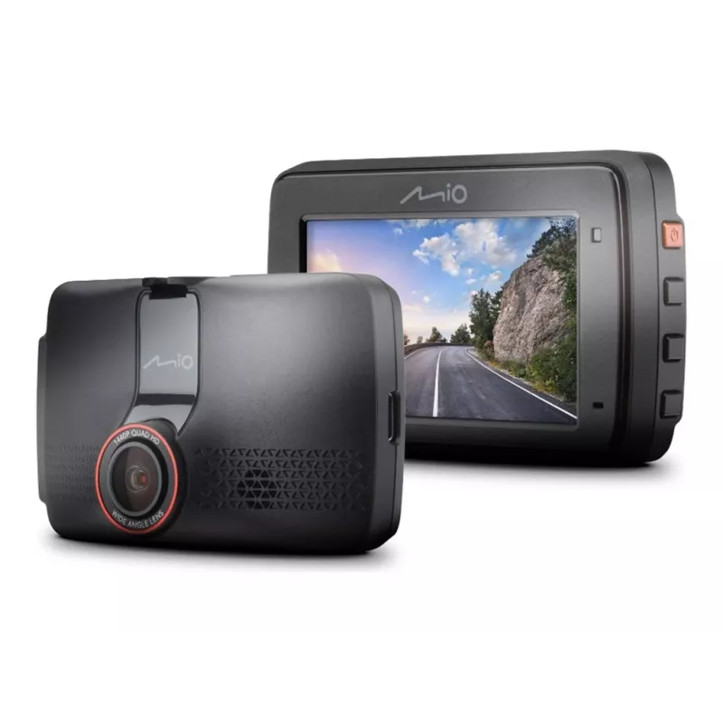 Dashcam MIO MiVue 802 câmara para automóvel, 2560×1440 QHD 140° 60fps, ecrã de 2,7 polegadas, bateria/USB, microSD até 128 GB, G-shock, deteção de colisão