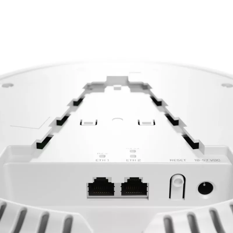 Access point MikroTik cAP ax para teto Wi‑Fi 6 dual‑band 2.4 GHz/5 GHz, 1774 Mbps, 2x RJ45, IP20, RouterOS