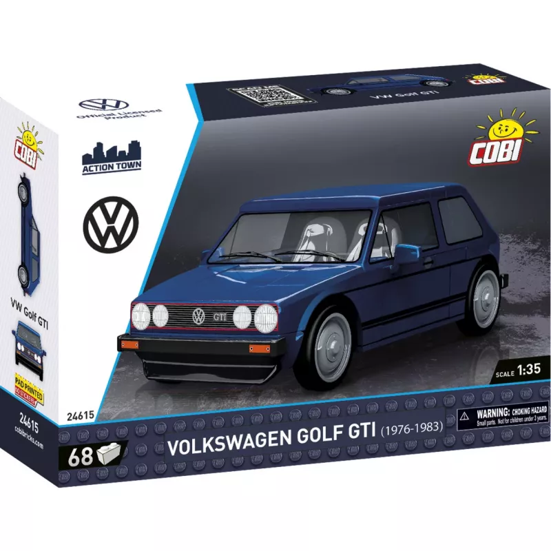 Cobi Volkswagen Golf GTI (1976–1983) conjunto de construção, azul, 1:35, 68 peças