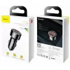 Baseus Magic CCMLC20A-01 carregador de carro, 2x USB-A QC 3.0, 45 W, 6 A, ecrã de tensão, preto
