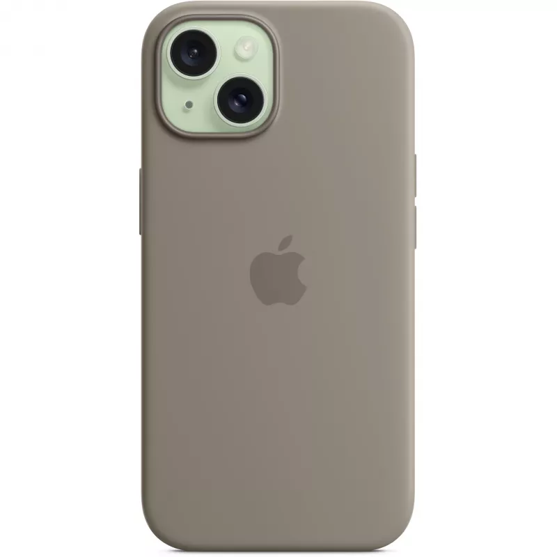 Capa de silicone com MagSafe para iPhone 15 – Clay