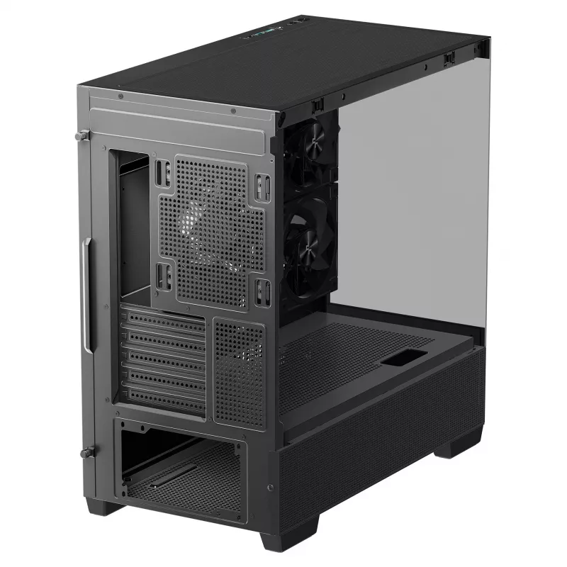 Caixa PC Midi Tower DeepCool CG380 3F – preto, 235×437×451 mm, suporta 2x120 mm ventoinhas laterais + 1x120 mm traseira, fonte de alimentação em baixo, HDD 2,5 polegadas/3,5 polegadas