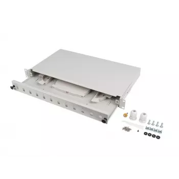 Patch panel Lanberg FOP1-12SS-LDS cinzento ABS aço 19 polegadas