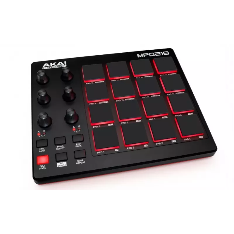 Misturador de áudio Akai MPD218 preto 16 pads Controlador USB MIDI