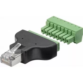 Adaptador de interface/género de cabo Goobay 76736 bloco de terminais 8 pinos RJ-45 preto (76736)