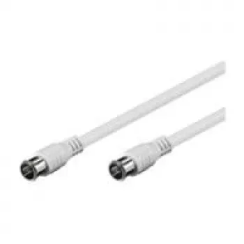 Cabo de ligação SAT Wentronic Goobay, F-Quick, 100% blindado, branco, 2,5 m – ficha F (Quick) ficha F (Quick) (50748)