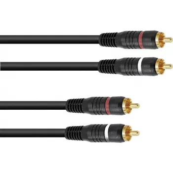 Cabo de áudio RCA Omnitronic 2x2, 0,6 m, Modelo 30209354