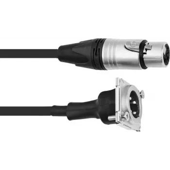 Cabo patch XLR PSSO 1 m, XLR fêmea para XLR macho, preto