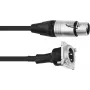 Cabo patch XLR PSSO 1 m, conector fêmea XLR para conector macho XLR, preto