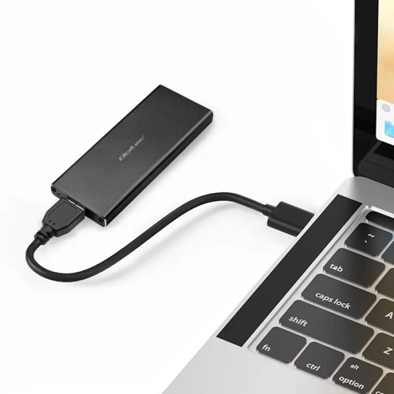 Caixa para SSD M.2 SATA QOLTEC 51854 USB 3.0 sem ferramentas