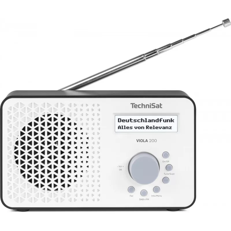 TechniSat VIOLA 200 rádio despertador digital DAB+, branco/preto