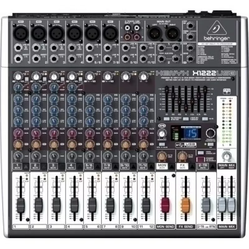 Misturadora de áudio Behringer X1222USB 4 canais