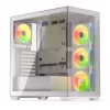 Caixa de PC KRUX Exo Midi Tower, ATX/micro-ATX/mini-ITX, 2x vidro temperado, USB-C, 4 ventoinhas de 120 mm, 2 baías de 3,5 polegadas + 2 de 2,5 polegadas, GPU até 40,5 cm, branca