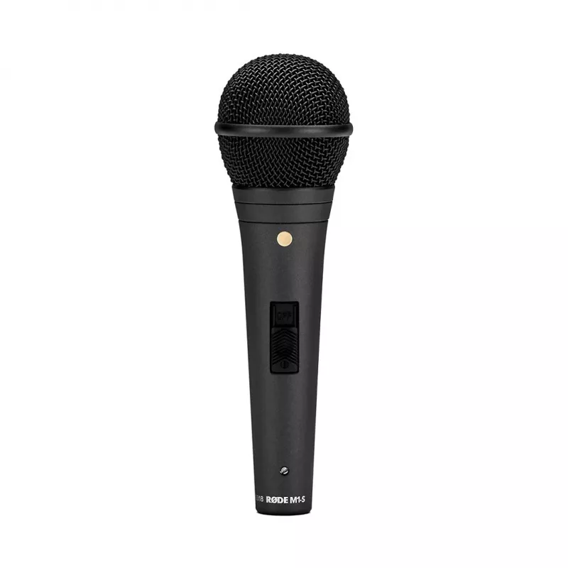 Microfone dinâmico de palco RODE M1-S — 75–18000 Hz, sensibilidade -56 dB, saída 320 Ω, 187 mm, 360 g, preto