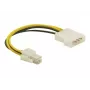 Delock 82391 cabo adaptador de alimentação, ATX12V (P4) de 4 pinos macho para Molex de 4 pinos macho, 0,15 m