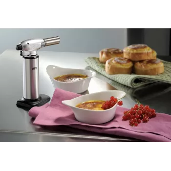 GEFU FUEGO Maçarico de cozinha para crème brûlée G-35400, Preto/Aço inoxidável