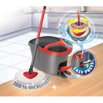 Mopa Vileda Easy Wring & Clean Fiber cinzento vermelho