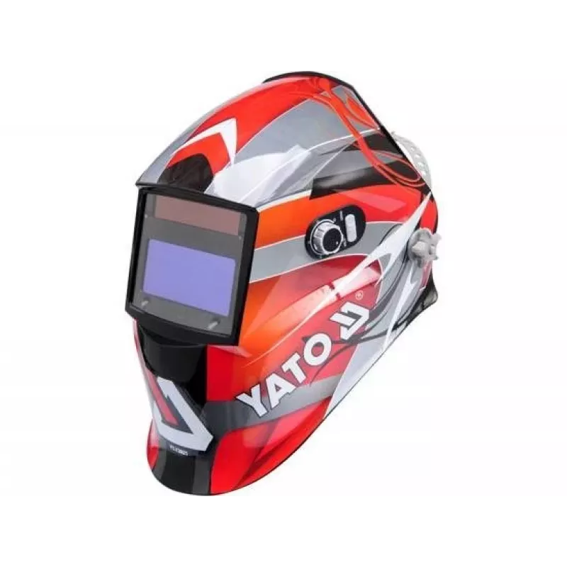 Yato YT-73921 máscara de soldar com escurecimento automático, preto/vermelho/prateado