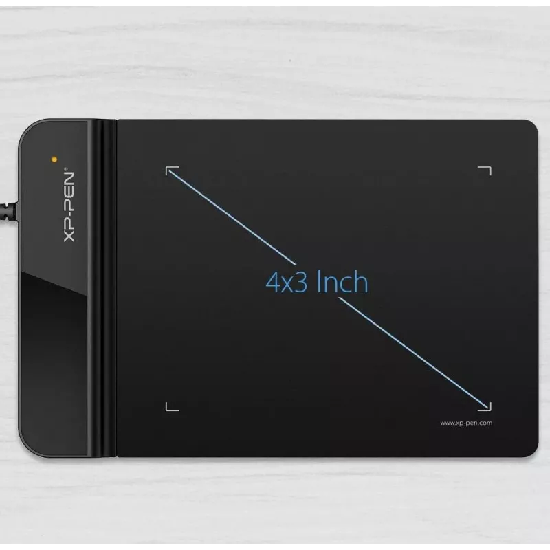 Mesa digitalizadora XP-Pen Star G430S com fios, 5080 lpi, área ativa 101,6 × 76,2 mm, preto