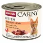 Alimento húmido para gatos animonda Carny Kitten — vitela, frango e peru, 200 g