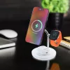 Carregador de mesa sem fios Tellur TLL151391 3em1 MagSafe carregamento rápido para smartphone, relógio e auscultadores