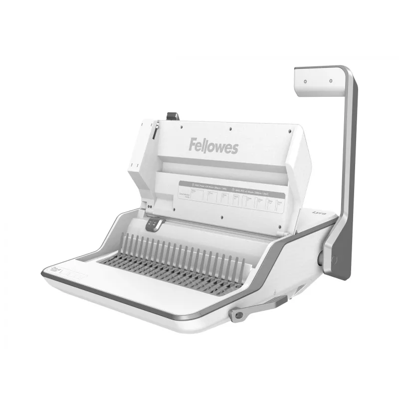 Fellowes Encadernadora multifunções 3 em 1 Lyra, branco/prateado Encadernar, agrafar e perfurar num só aparelho, para formato DIN A4/ - 1 unid. (5603101)