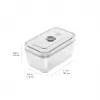 ZWILLING Fresh & Save 36803-003-0 conjunto de recipientes retangulares de vidro a vácuo, 3 un. (S/M/L, 0,35/0,75/1,6 L), borossilicato, adequado para micro-ondas/forno/máquina de lavar loiça, cinzento/transparente
