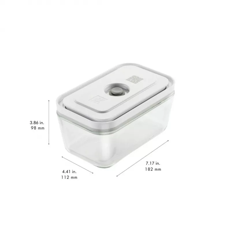 ZWILLING Fresh & Save 36803-003-0 conjunto de recipientes retangulares de vidro a vácuo, 3 un. (S/M/L, 0,35/0,75/1,6 L), borossilicato, adequado para micro-ondas/forno/máquina de lavar loiça, cinzento/transparente