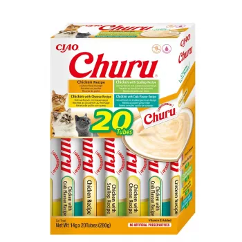 INABA Churu caixa sortida de frango - snacks para gatos - 20 x 14 g