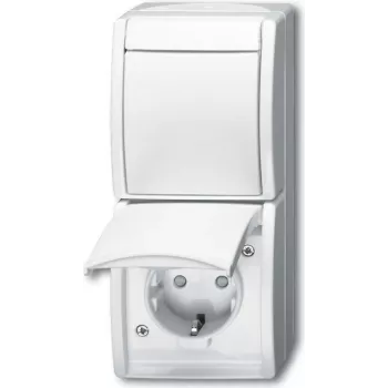 BUSCH JAEGER 2601/6/20 EBW-54 - tipo F - 2P+E - branco - IP44 - 250 V - 16 A