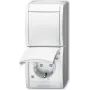 BUSCH JAEGER 2601/6/20 EBW-54 - tipo F - 2P+E - branco - IP44 - 250 V - 16 A