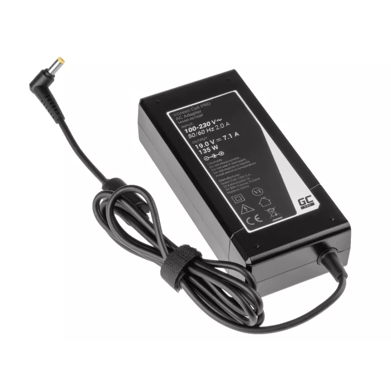Adaptador Green Cell AD102P universal 135 W, 19 V, 7,1 A, preto, para portáteis