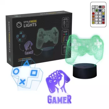 Lâmpada LED de mesa MANTA SNL122RGB decoração de luz 3D RGB, RGB com mudança de cor, alimentação USB