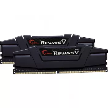 DIMM 16 GB DDR4-3200 (2x 8 GB) Dual-Kit, memória RAM preta, F4-3200C16D-16GVKB, Ripjaws V, INTEL XMP