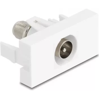 Tomada IEC / F DeLOCK 90828 branca 75 Ω reta