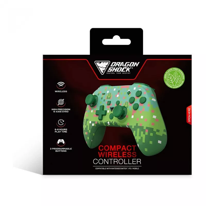 Dragonshock comando Poptop sem fios cubos verde Switch