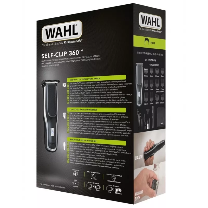 Máquina de cortar cabelo Wahl Self-Clip 360 preto, prateado iões de lítio (Li-Ion)