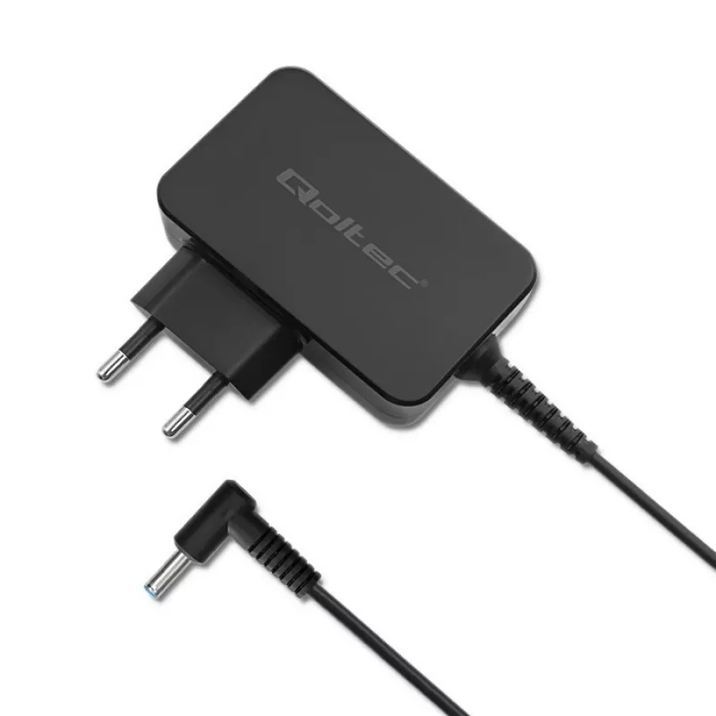 Qoltec 51033 transformador para ultrabooks HP, 45 W, 19,5 V, 2,31 A, 4,5x3,0 mm + pino, para interior, preto