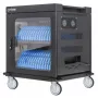 Carrinho/armário de carregamento para portáteis Manhattan com adaptador AC (UE) 32 compartimentos, instale o adaptador AC (cabo de alimentação) do dispositivo no dispositivo, adequado para TODOS os portáteis (até 15,6 polegadas), iPads, MacBooks, Chromebooks, outros dispositivos USB-C, compartimentos 380 x 30 x 280 mm, armário, com fecho