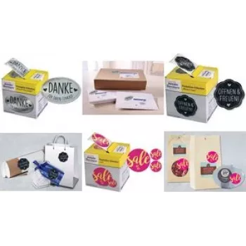 Avery Promotion Labels 3845 – autocolantes promocionais retangulares pretos autoadesivos