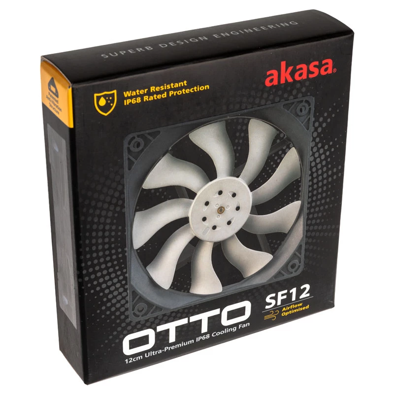 Ventoinha Akasa OTTO SF12 Ventoinha de caixa 12 cm Preto Cinzento