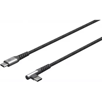 Goobay | 64659 Cabo têxtil USB-C para USB-C com fichas metálicas, 1 m | USB-C para USB-C